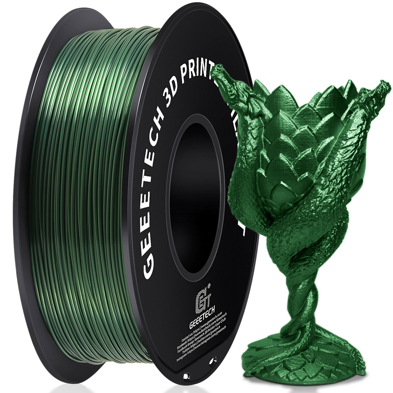 Geeetech 1kg 1.75mm PLA ABS PETG TPU 3D Filament Silk PLA für 3D Drucker - Afbeelding 38 van 44