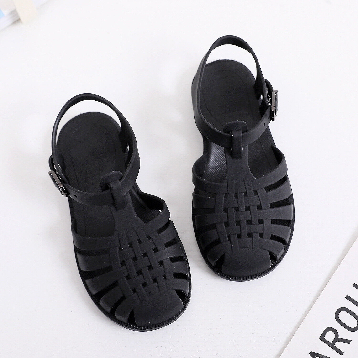KIDS GIRLS BOYS SUMMER BEACH JELLY FLAT SANDALS CHILDRENS FLIP FLOPS SHOES SIZE - Picture 21 of 24