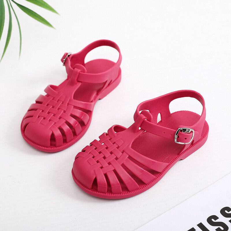 KIDS GIRLS BOYS SUMMER BEACH JELLY FLAT SANDALS CHILDRENS FLIP FLOPS SHOES SIZE - Picture 23 of 24