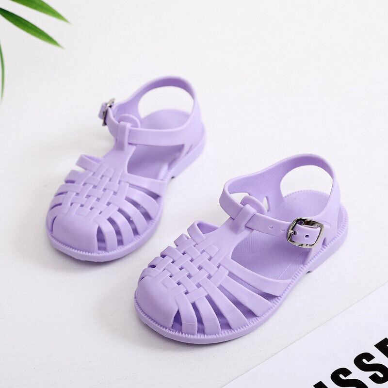 KIDS GIRLS BOYS SUMMER BEACH JELLY FLAT SANDALS CHILDRENS FLIP FLOPS SHOES SIZE - Picture 24 of 24