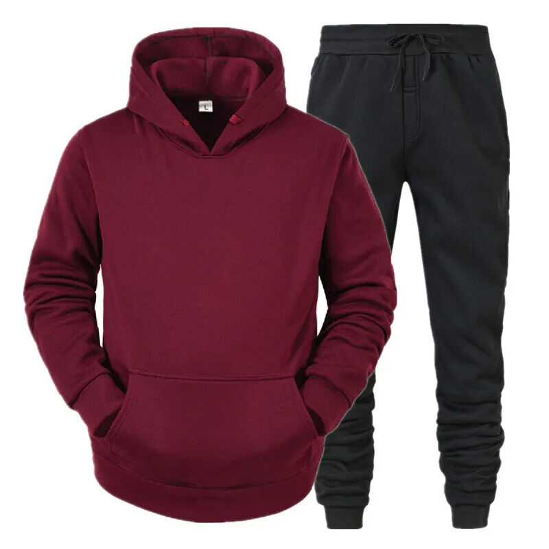 Men Sets Hoodie+Pants SweatSuit Men Sportswear Fleeced Set Tracksuit Men's Suits - Picture 31 of 32