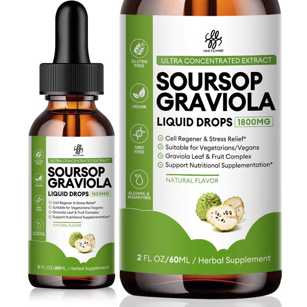 4 Brand Soursop Sea Moss Liquid Drops Immune Boost Cell Regeneration Antioxidant - Picture 11 of 21