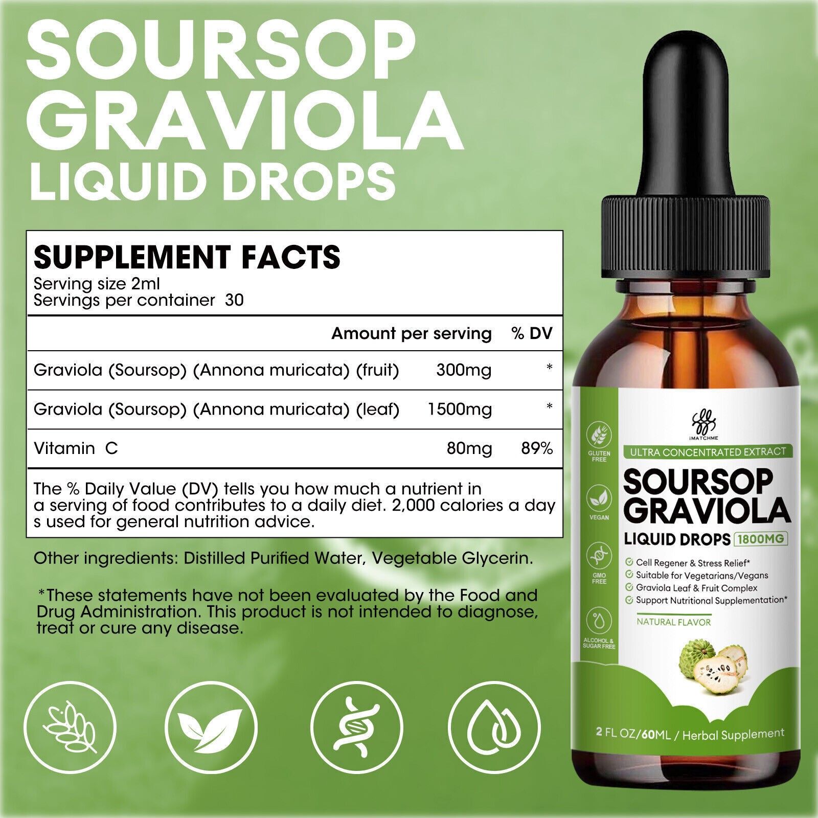 4 Brand Soursop Sea Moss Liquid Drops Immune Boost Cell Regeneration Antioxidant - Picture 12 of 21
