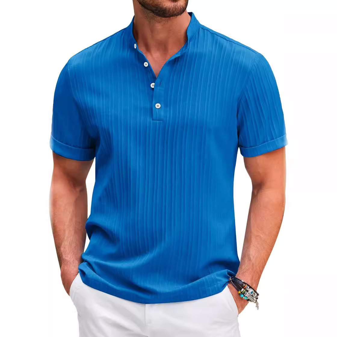 2025 New Men's Retro Cotton and Hemp Striped Casual Loose Shirt - Picture 28 of 28