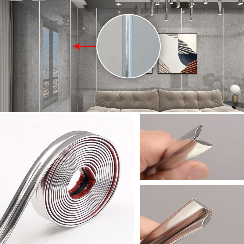Self Adhesive Wall Edging Strip Flexible Corner Angle Trim Living Room Kitchen
