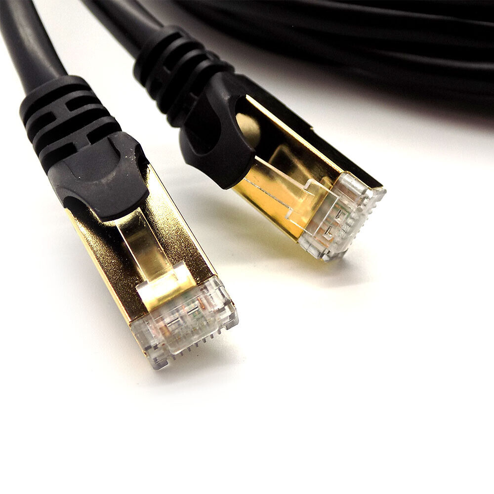 LOT Câble Ethernet RJ45 Cat8 40 Go/s Réseau Or Super Rapide LAN Plomb SSTP Patch - Photo 8/11