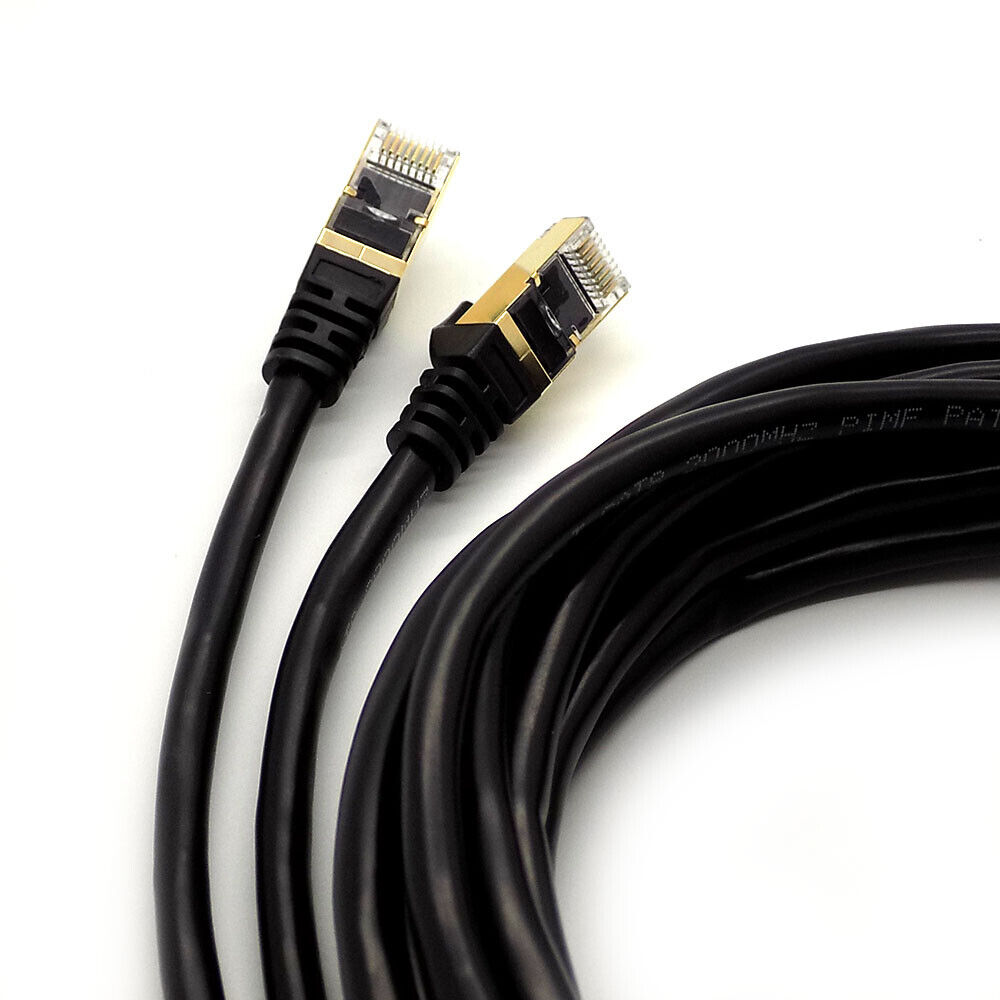 LOT Câble Ethernet RJ45 Cat8 40 Go/s Réseau Or Super Rapide LAN Plomb SSTP Patch - Photo 9/11