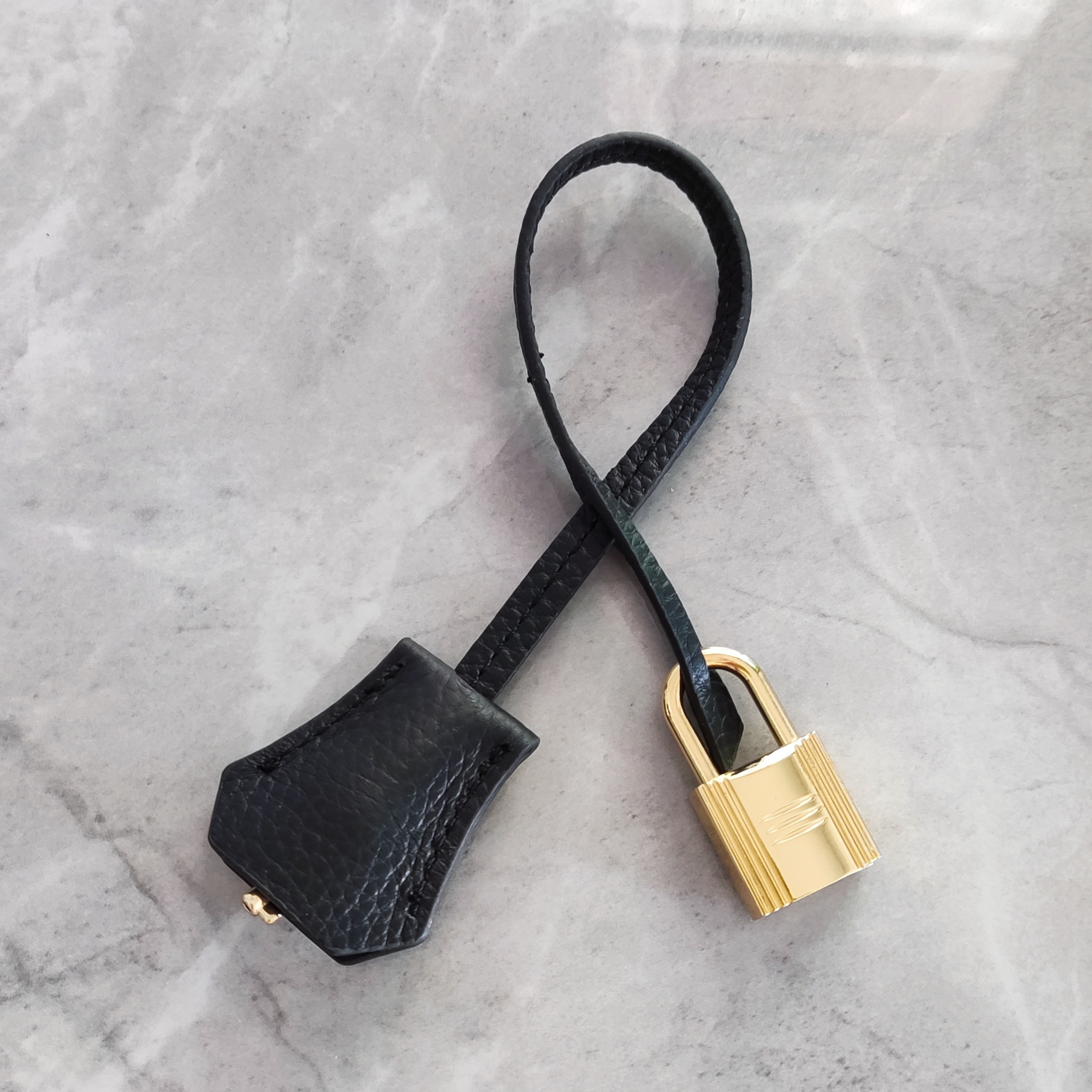 Real Cowhide Leather Clochette Bag Charm Gold/ Silver Padlock & Key for Handbags - Picture 25 of 47