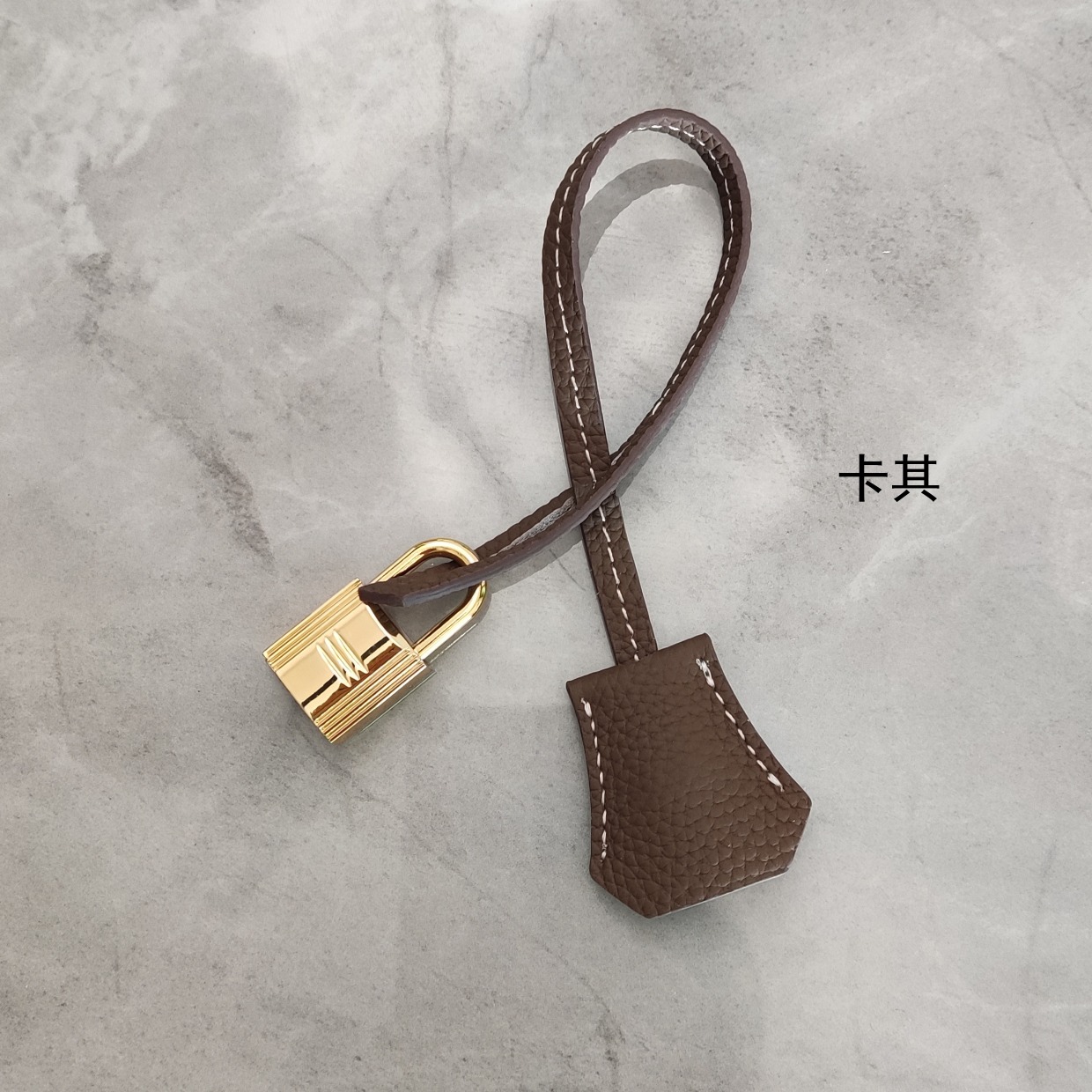 Real Cowhide Leather Clochette Bag Charm Gold/ Silver Padlock & Key for Handbags - Picture 31 of 47