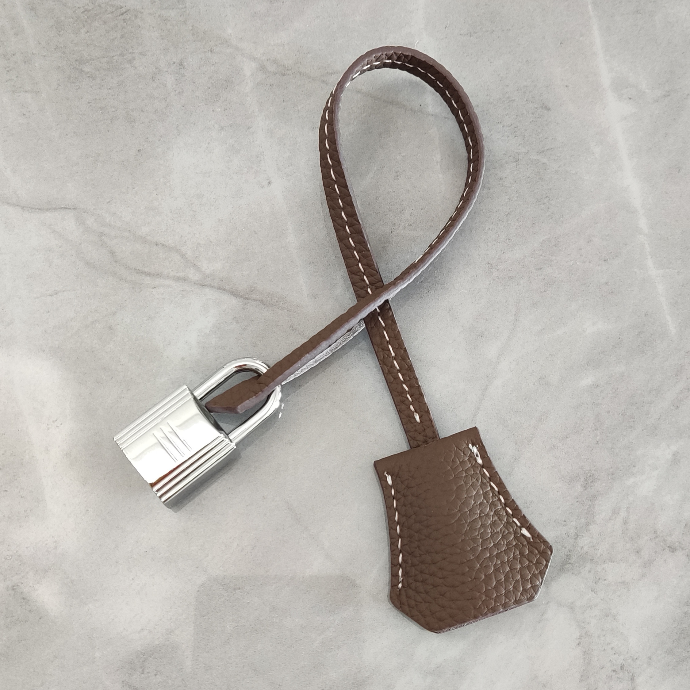 Real Cowhide Leather Clochette Bag Charm Gold/ Silver Padlock & Key for Handbags - Picture 32 of 47