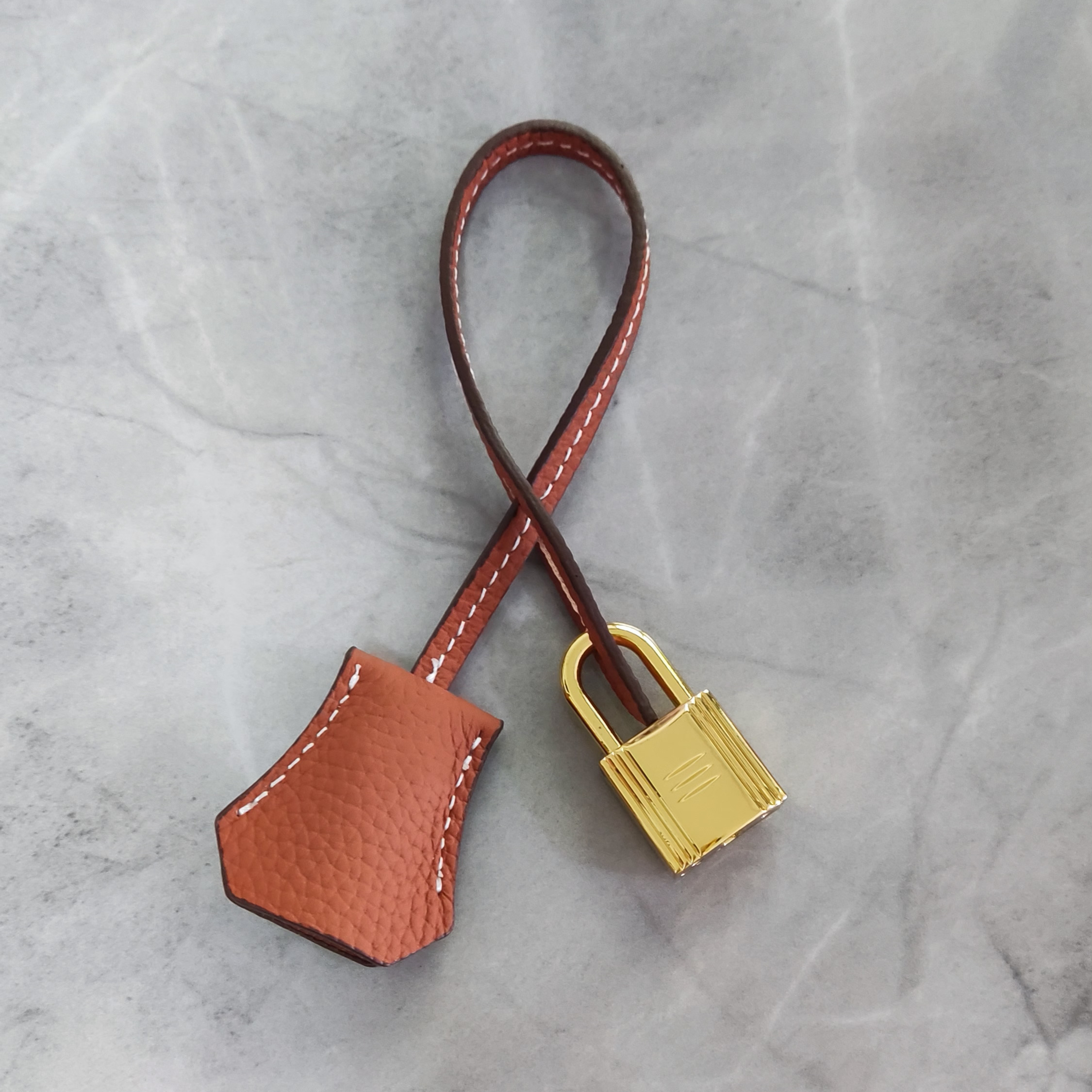 Real Cowhide Leather Clochette Bag Charm Gold/ Silver Padlock & Key for Handbags - Picture 41 of 47