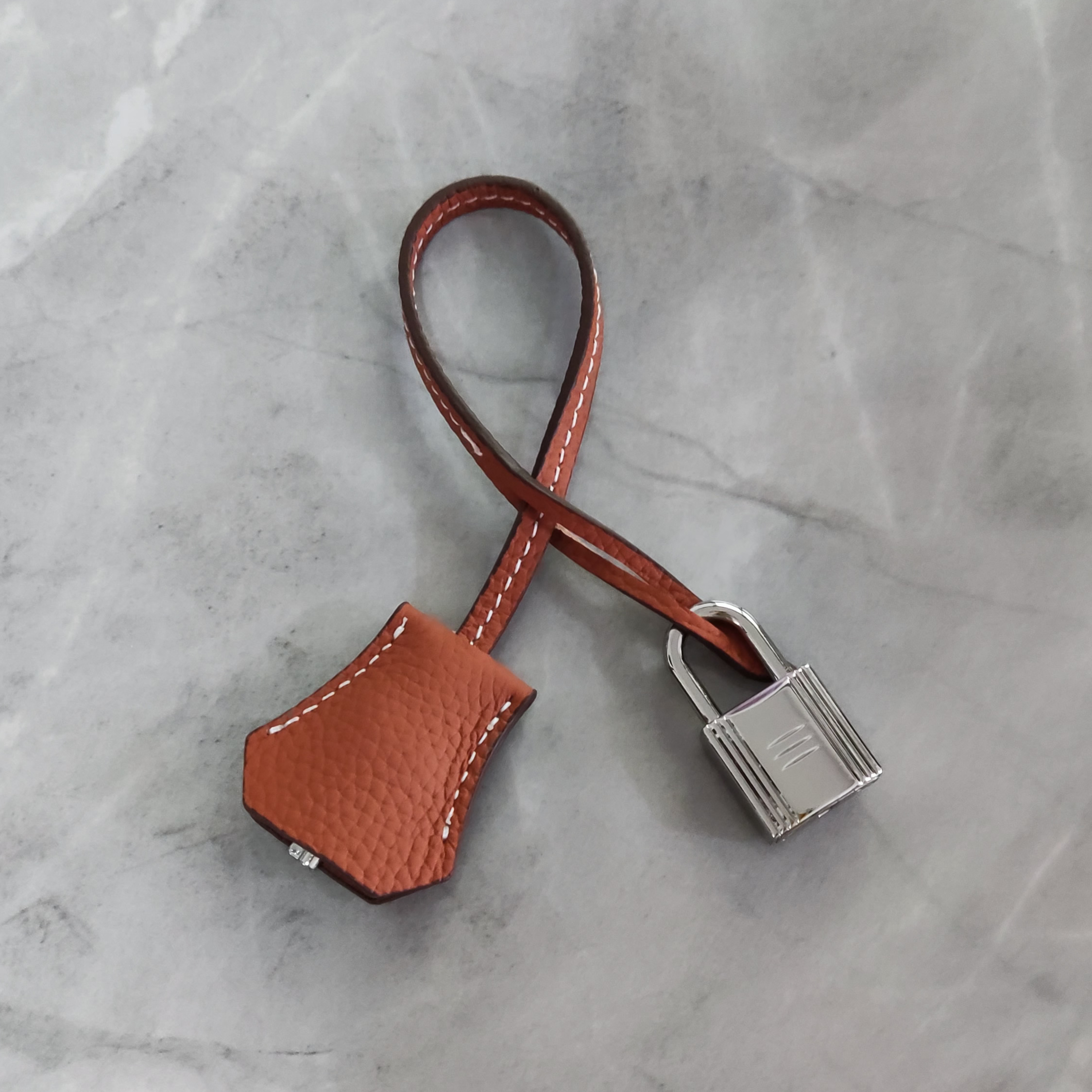 Real Cowhide Leather Clochette Bag Charm Gold/ Silver Padlock & Key for Handbags - Picture 42 of 47