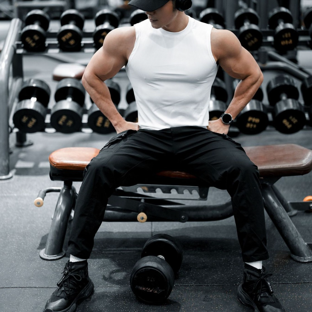 Sommer Sport Weste Herren ärmellos schnelltrocknend T-Shirt Stretch Training Fitness Top - Bild 13 von 17