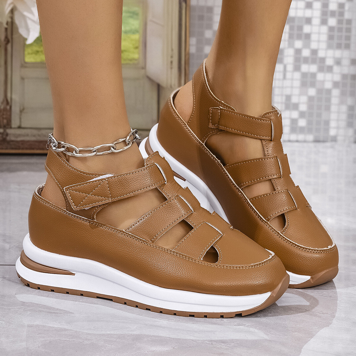 Sandali ortopedici donna estivi tacco basso spiaggia comode scarpe basse sneakers decolte - Foto 24 di 24