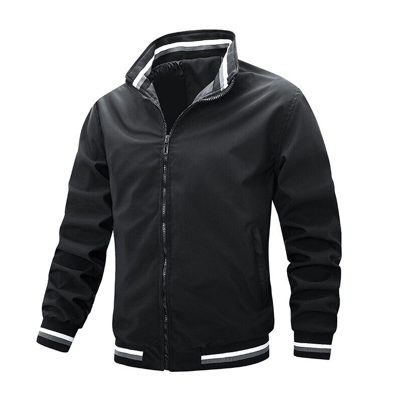 Casual Jacket Men's Coat Spring Long Sleeve Thin Windbreaker Jacket Outwear - Picture 21 of 21