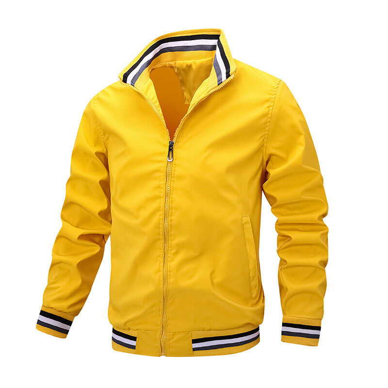Casual Jacket Men's Coat Spring Long Sleeve Thin Windbreaker Jacket Outwear - Picture 20 of 21
