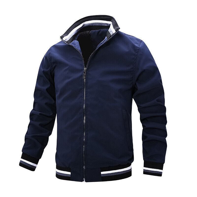 Casual Jacket Men's Coat Spring Long Sleeve Thin Windbreaker Jacket Outwear - Picture 17 of 21