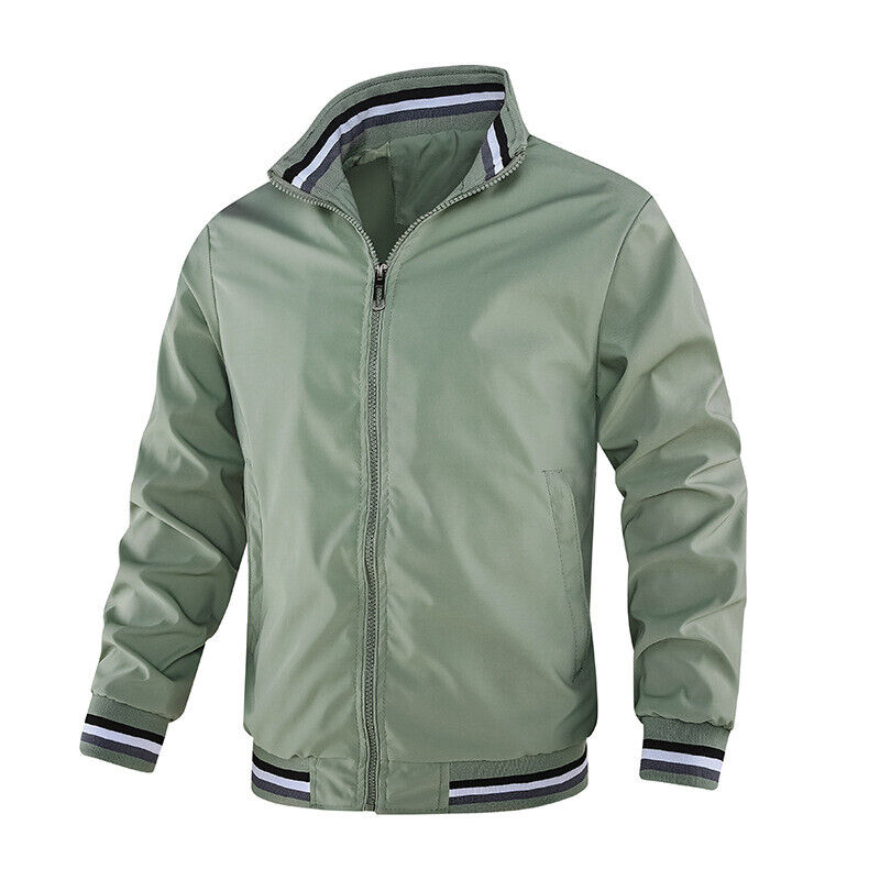 Casual Jacket Men's Coat Spring Long Sleeve Thin Windbreaker Jacket Outwear - Picture 19 of 21