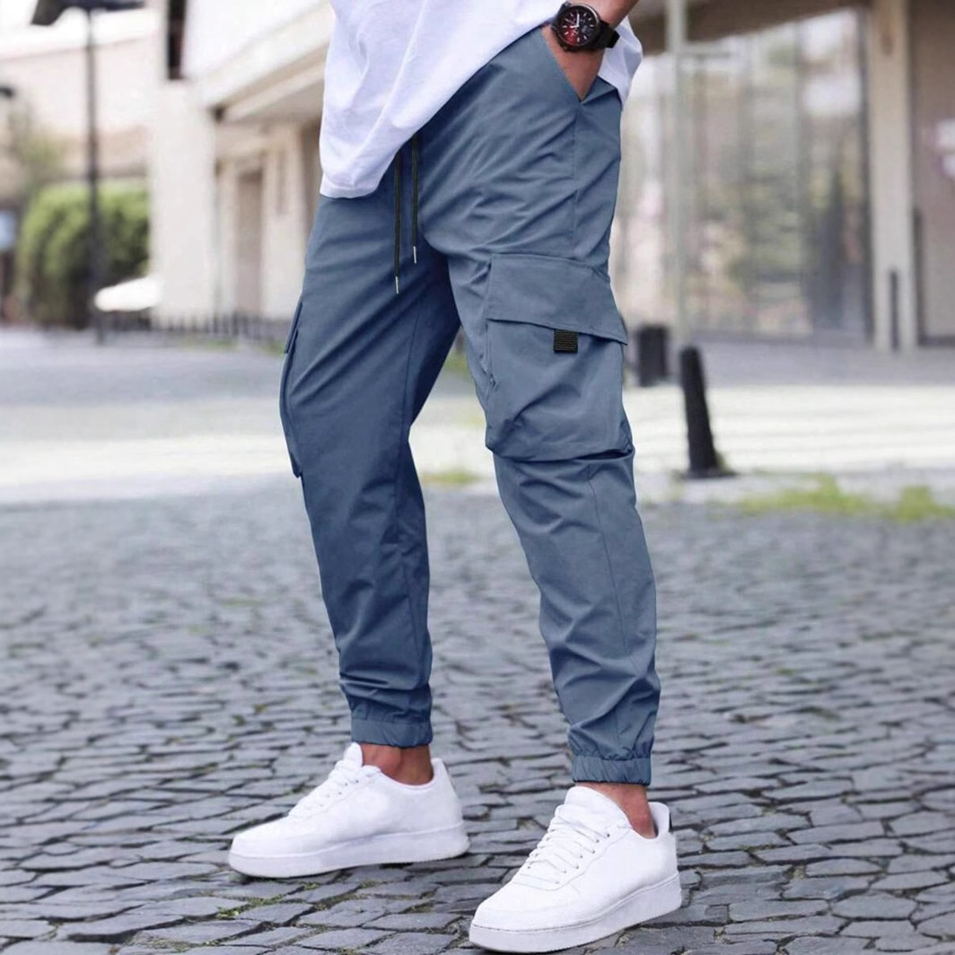 Overalls Jogging Pants Men's Casual Elastic-Waisted Outdoor Street Sweatpants - Picture 25 of 29