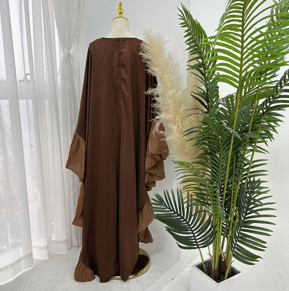 Maxi Vestido África Cóctel Mujeres Bata Caftán Musulmana Abaya Ala de Murciélago Manga Vestido - Imagen 19 de 22