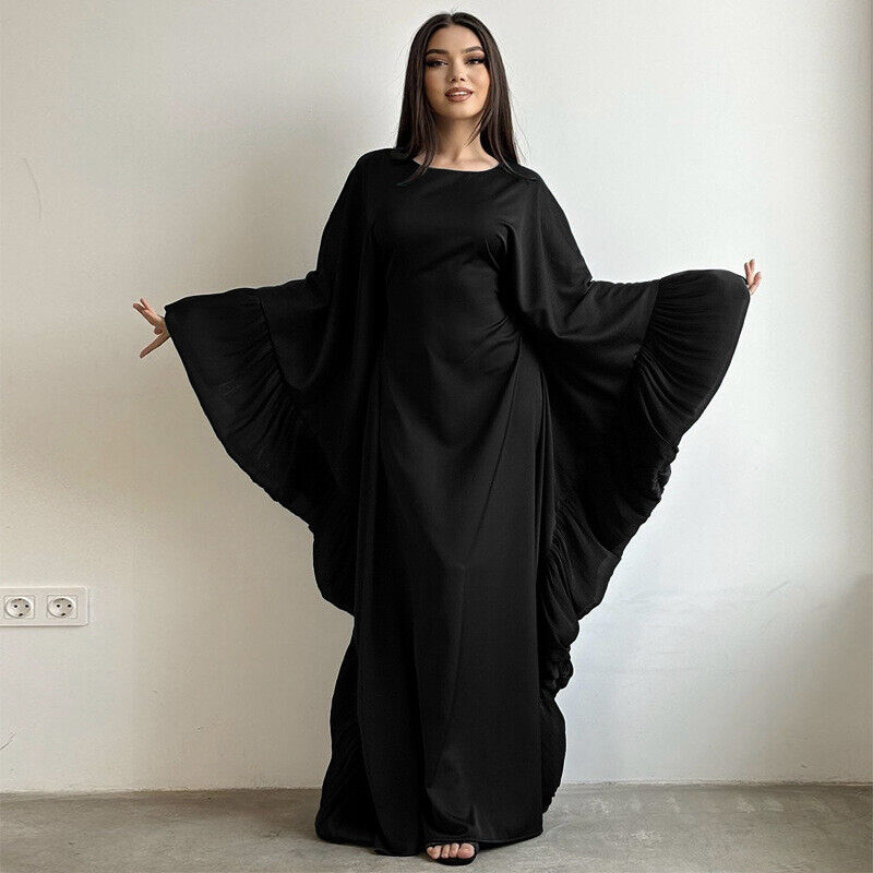Maxi Vestido África Cóctel Mujeres Bata Caftán Musulmana Abaya Ala de Murciélago Manga Vestido - Imagen 22 de 22