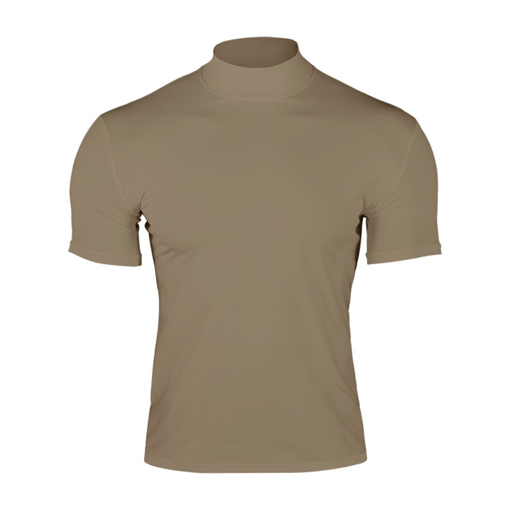 Summer Solid Color Short Sleeve Fashion Base Shirt Mens Tight Turtleneck T-Shirt - Picture 43 of 72