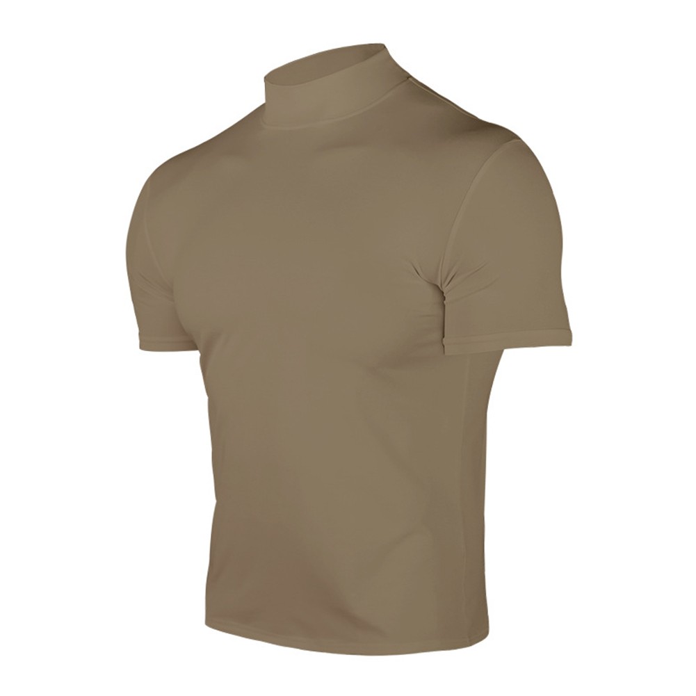 Summer Solid Color Short Sleeve Fashion Base Shirt Mens Tight Turtleneck T-Shirt - Picture 45 of 72
