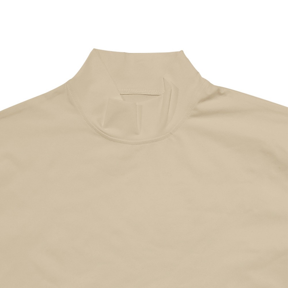 Summer Solid Color Short Sleeve Fashion Base Shirt Mens Tight Turtleneck T-Shirt - Picture 62 of 72