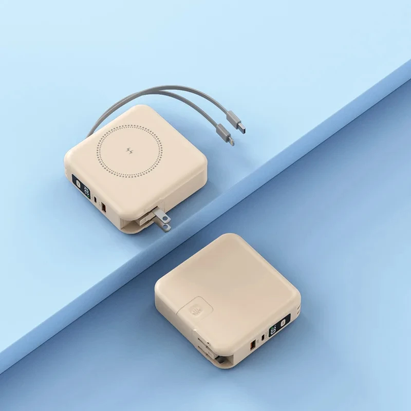 Banco de alimentación de 10000 mAh magnético inalámbrico batería externa cargador rápido con enchufe + cable - Imagen 35 de 35