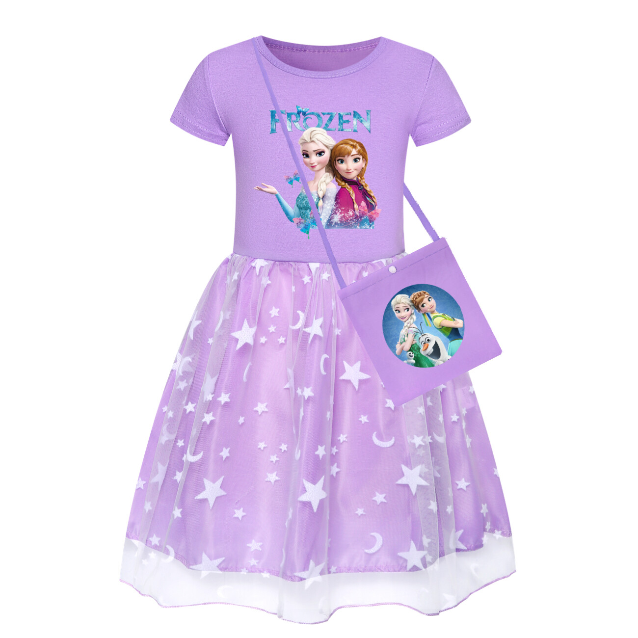 Kids Girls Elsa Princess Costume Rainbow Star Tutu Skirt Party Fancy Dress Up UK - Picture 29 of 73