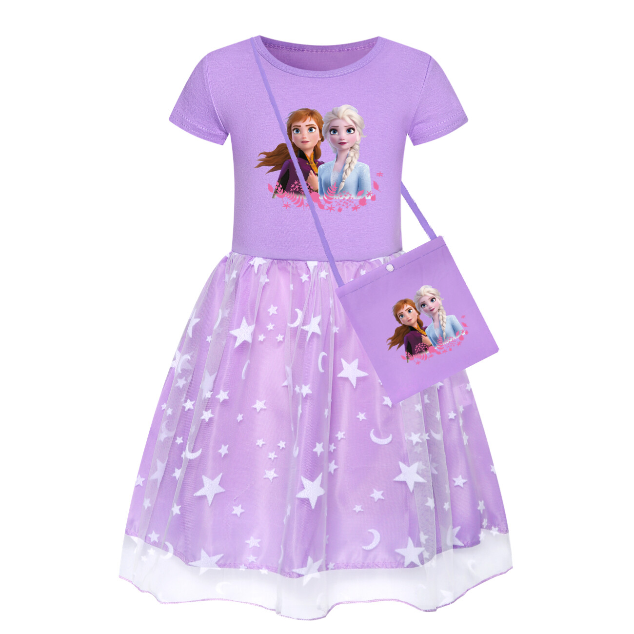Kids Girls Elsa Princess Costume Rainbow Star Tutu Skirt Party Fancy Dress Up UK - Picture 35 of 73