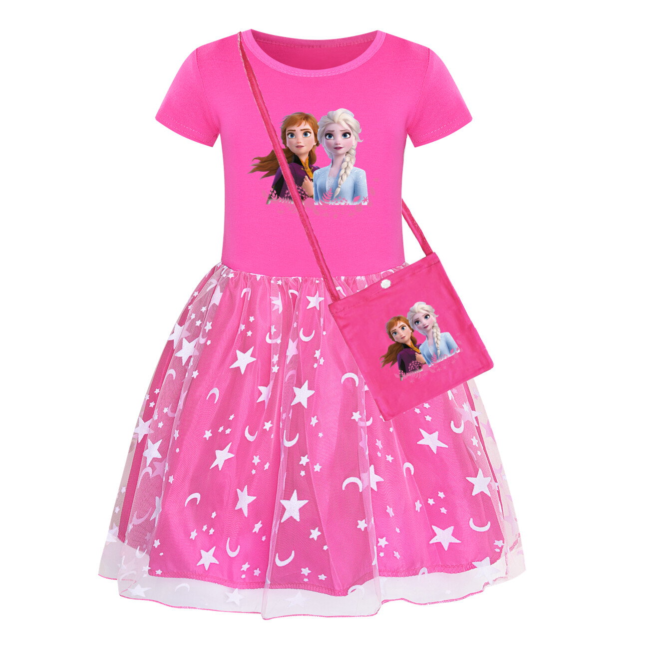 Kids Girls Elsa Princess Costume Rainbow Star Tutu Skirt Party Fancy Dress Up UK - Picture 36 of 73