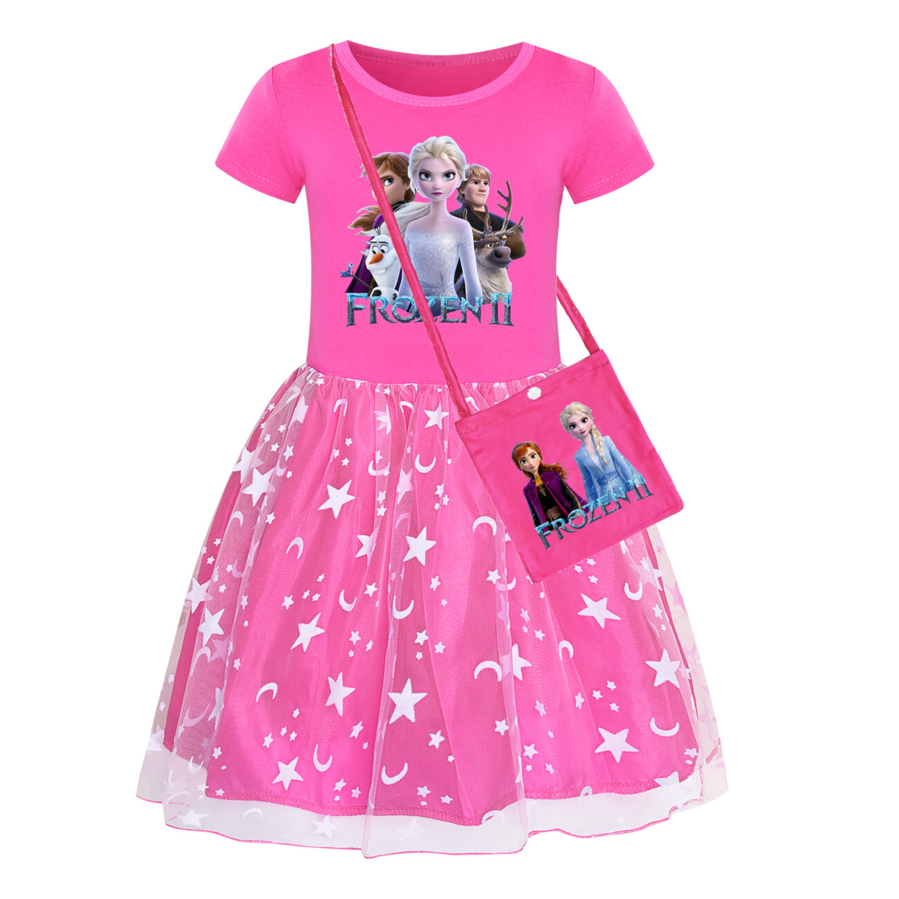 Kids Girls Elsa Princess Costume Rainbow Star Tutu Skirt Party Fancy Dress Up UK - Picture 40 of 73