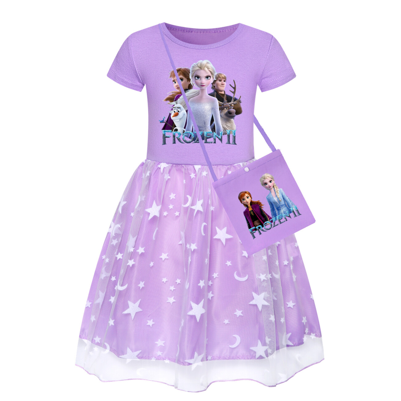Kids Girls Elsa Princess Costume Rainbow Star Tutu Skirt Party Fancy Dress Up UK - Picture 41 of 73