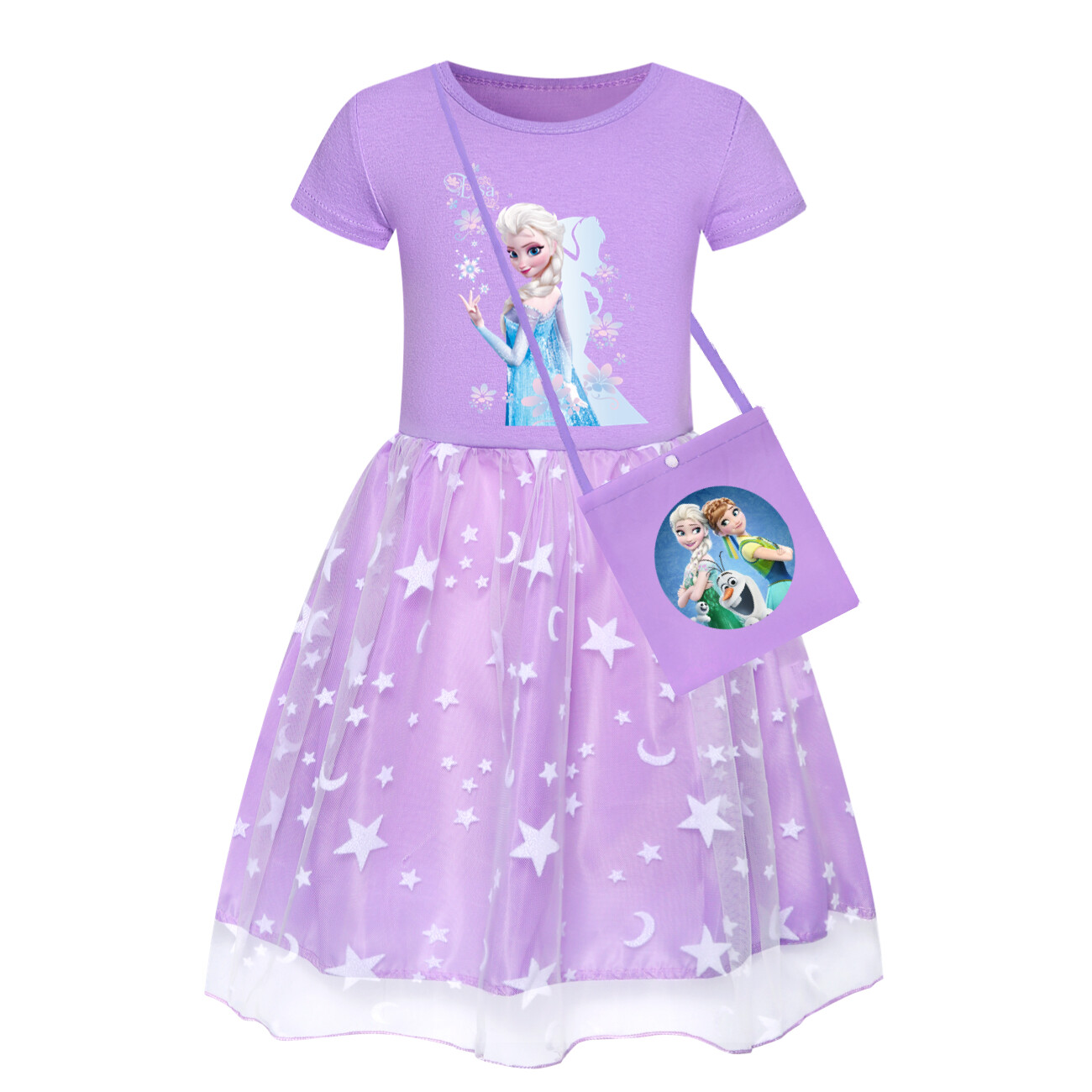 Kids Girls Elsa Princess Costume Rainbow Star Tutu Skirt Party Fancy Dress Up UK - Picture 47 of 73