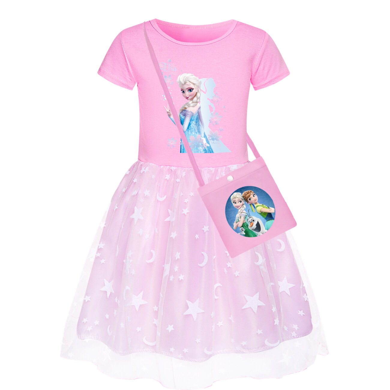 Kids Girls Elsa Princess Costume Rainbow Star Tutu Skirt Party Fancy Dress Up UK - Picture 48 of 73