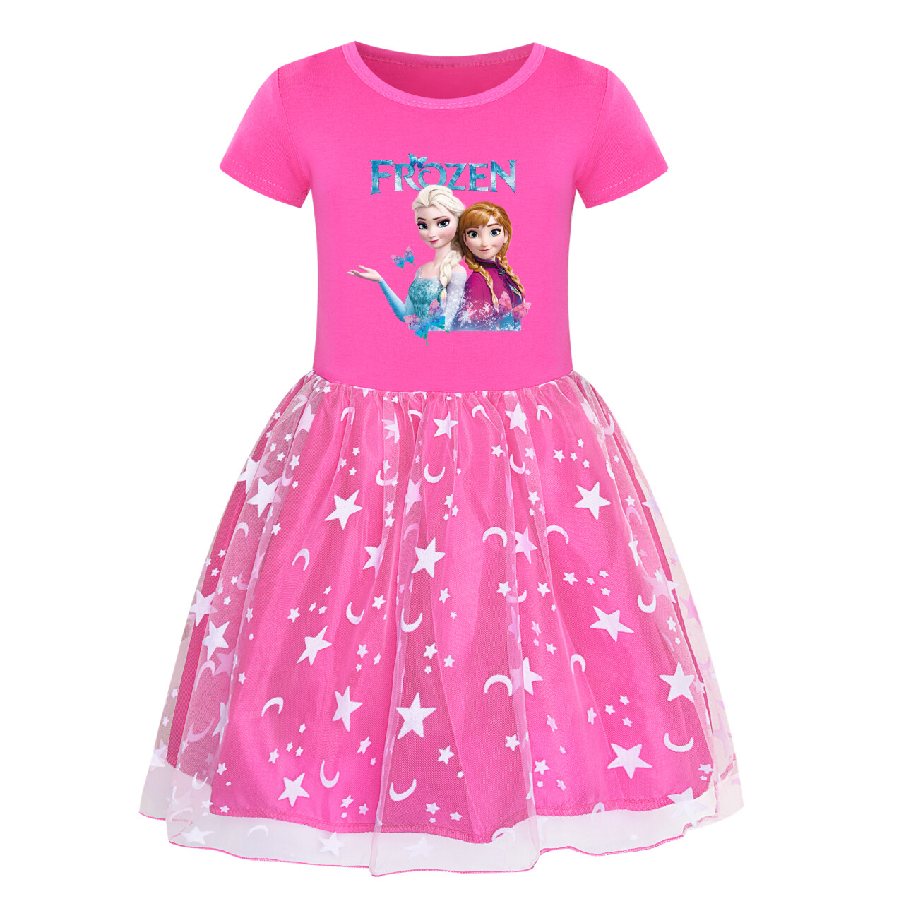 Kids Girls Elsa Princess Costume Rainbow Star Tutu Skirt Party Fancy Dress Up UK - Picture 52 of 73