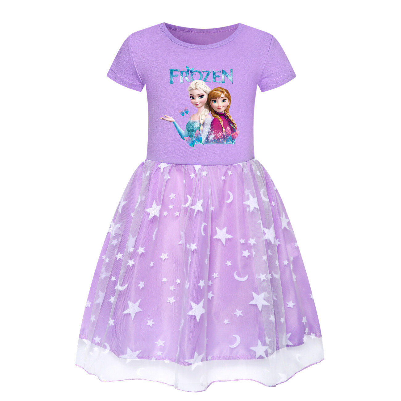 Kids Girls Elsa Princess Costume Rainbow Star Tutu Skirt Party Fancy Dress Up UK - Picture 53 of 73
