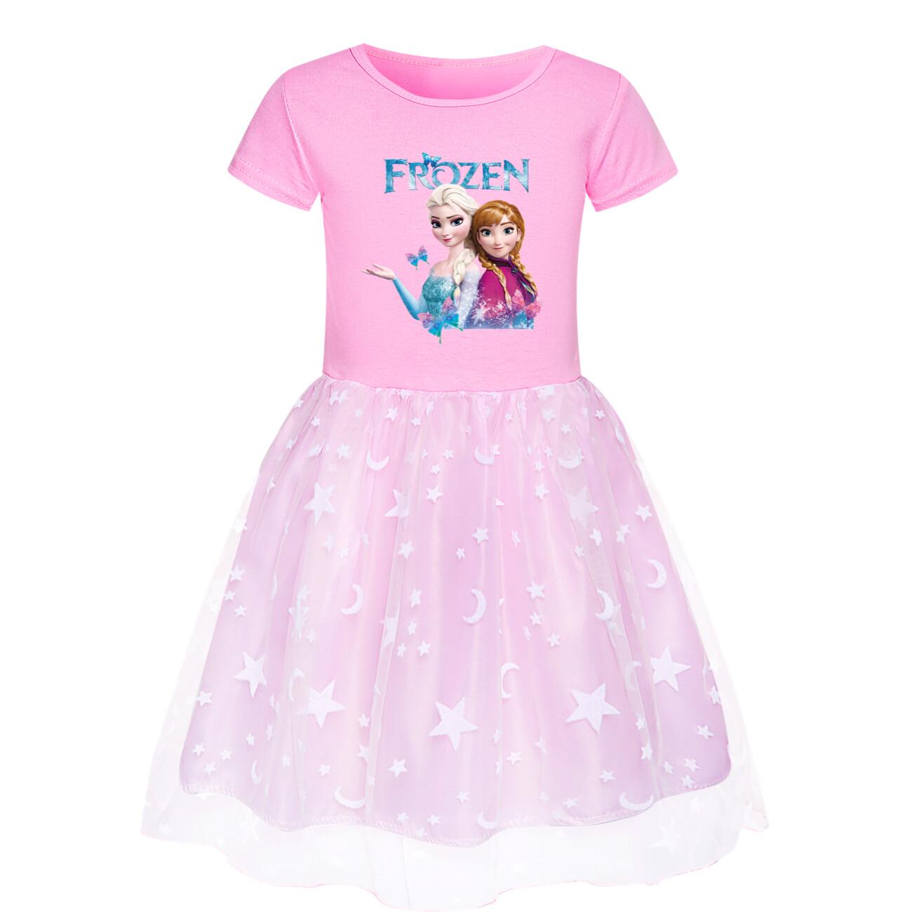 Kids Girls Elsa Princess Costume Rainbow Star Tutu Skirt Party Fancy Dress Up UK - Picture 54 of 73