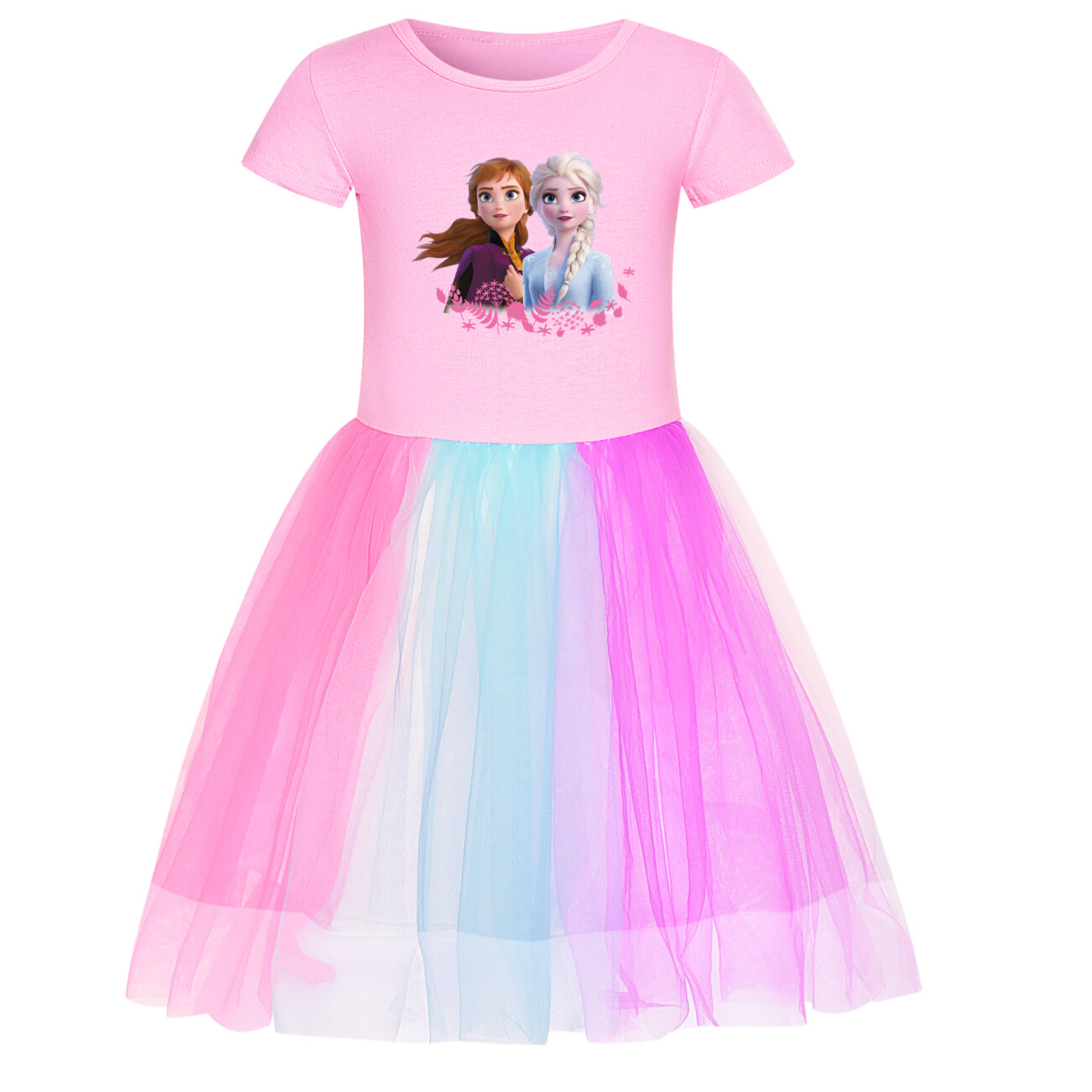 Kids Girls Elsa Princess Costume Rainbow Star Tutu Skirt Party Fancy Dress Up UK - Picture 55 of 73