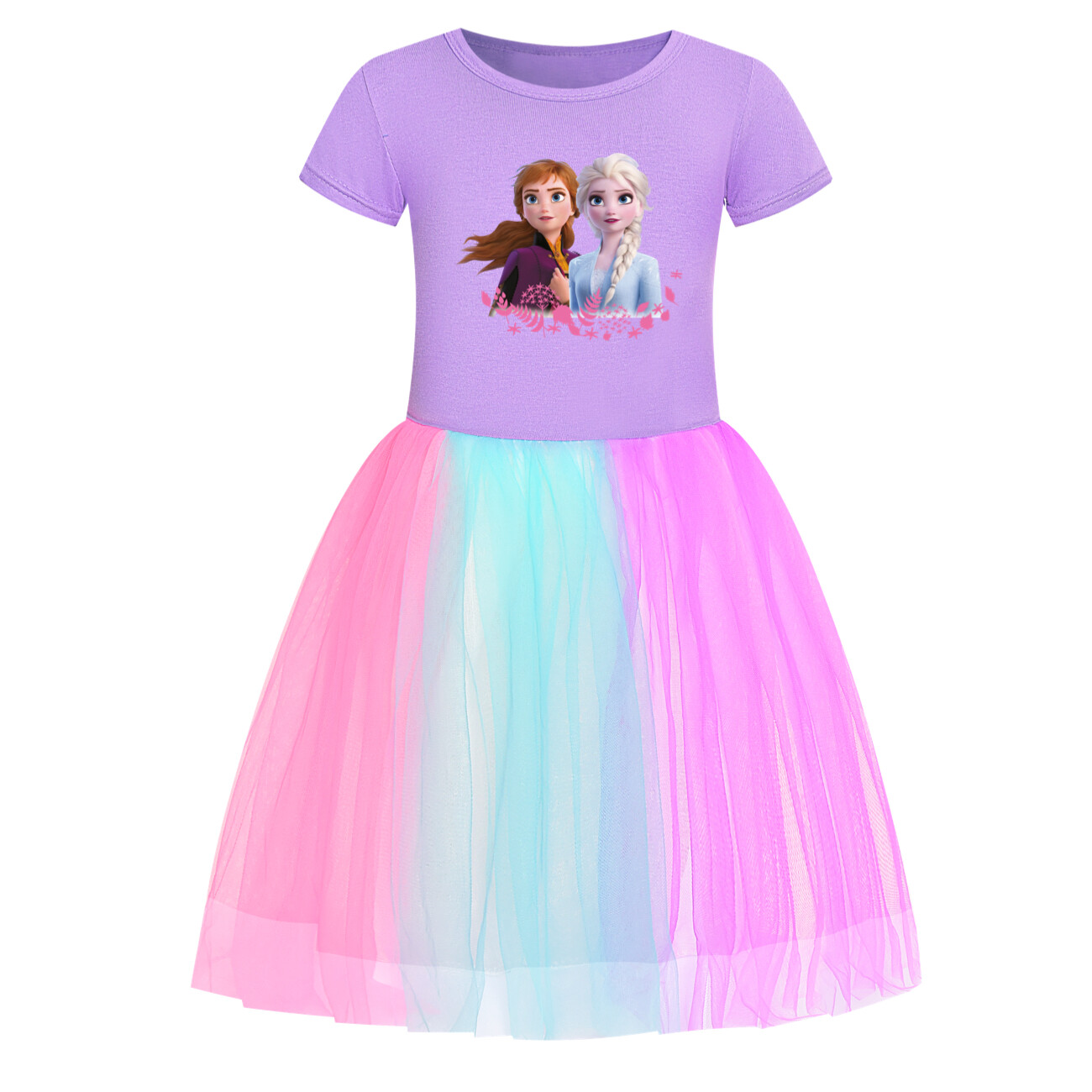 Kids Girls Elsa Princess Costume Rainbow Star Tutu Skirt Party Fancy Dress Up UK - Picture 56 of 73