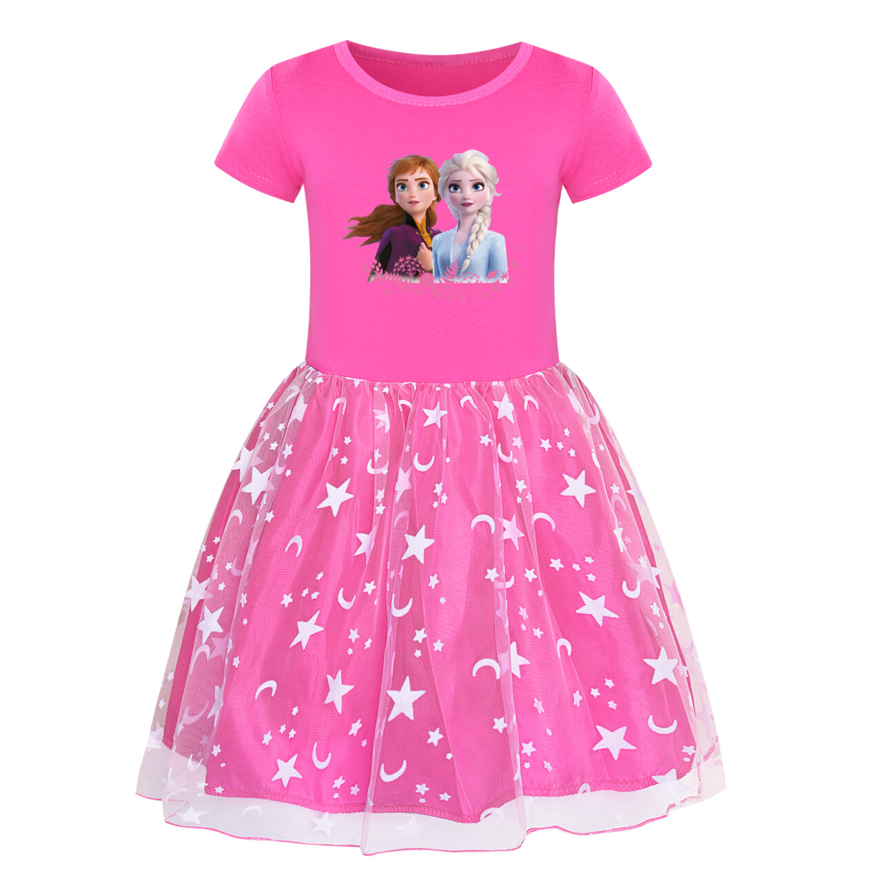 Kids Girls Elsa Princess Costume Rainbow Star Tutu Skirt Party Fancy Dress Up UK - Picture 60 of 73