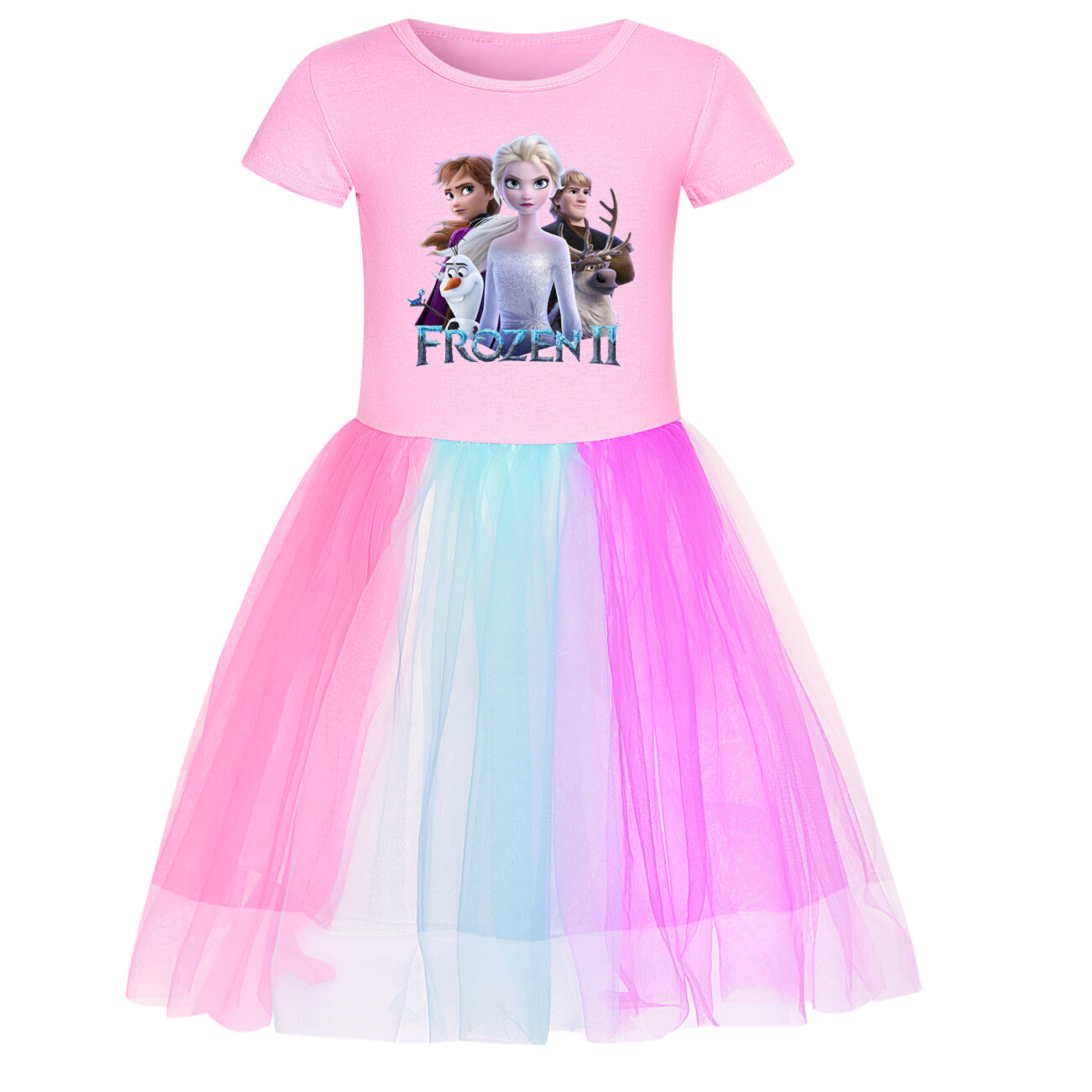 Kids Girls Elsa Princess Costume Rainbow Star Tutu Skirt Party Fancy Dress Up UK - Picture 61 of 73