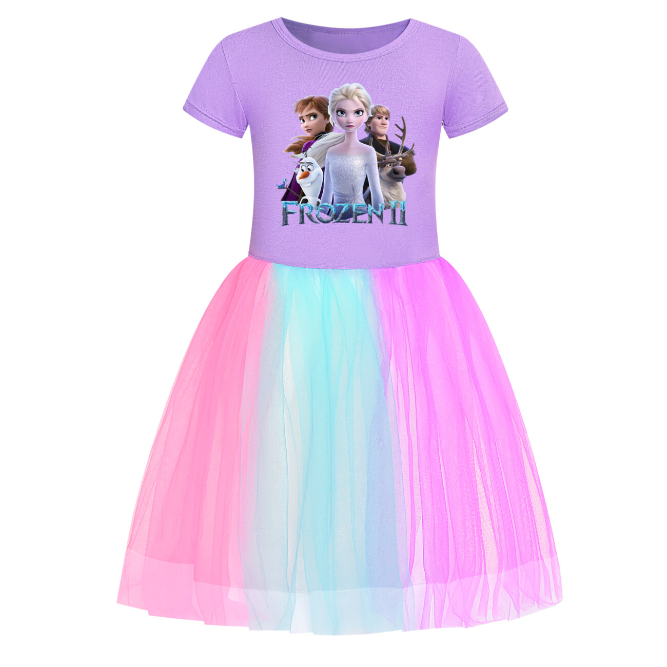 Kids Girls Elsa Princess Costume Rainbow Star Tutu Skirt Party Fancy Dress Up UK - Picture 62 of 73