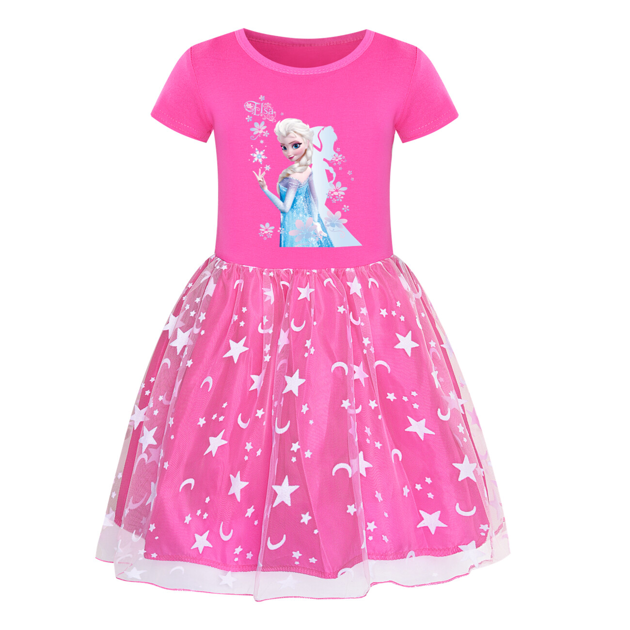 Kids Girls Elsa Princess Costume Rainbow Star Tutu Skirt Party Fancy Dress Up UK - Picture 70 of 73