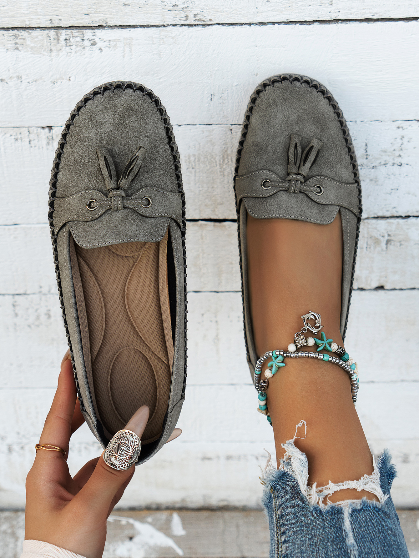 2025 Womens Casual Work Loafer Ladies Summer Comfy Shoes Slip On Flats Sandals