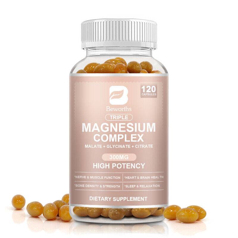 Triple Magnesium 300mg Complex Supplement Anti Anxiety,Stress Relief Supplement