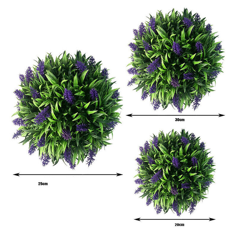 Topiary Ball Artificial Lavender Flower Hanging Basket Fake Plant Home Decor UK