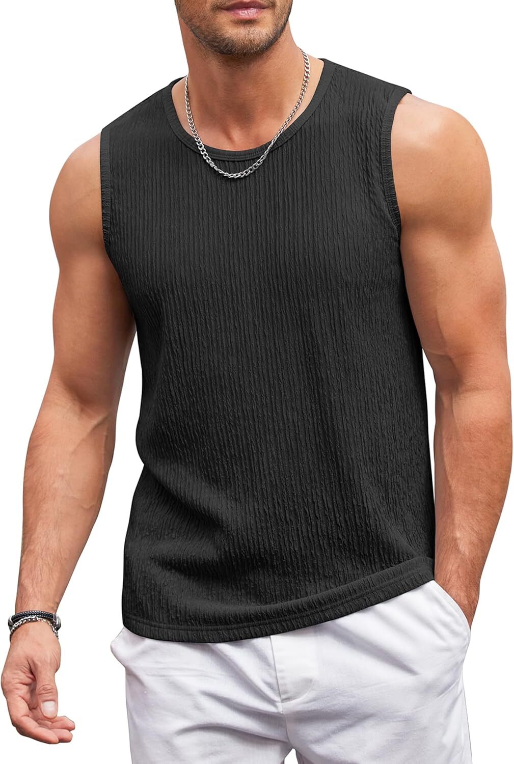 Men's Lightweight Sleeveless Tank Tops Knit Muscle Fit Undershirts Breath - Picture 22 of 23