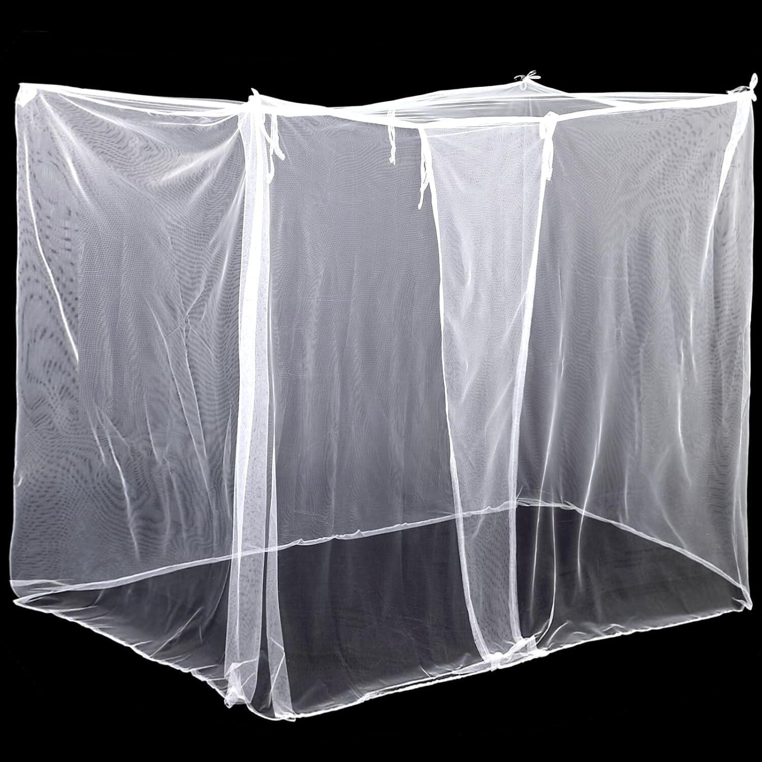 Mosquito Net for Bed 4 Corner Canopy Tent Foldable Polyester Mesh for Home Trave - Picture 14 of 15